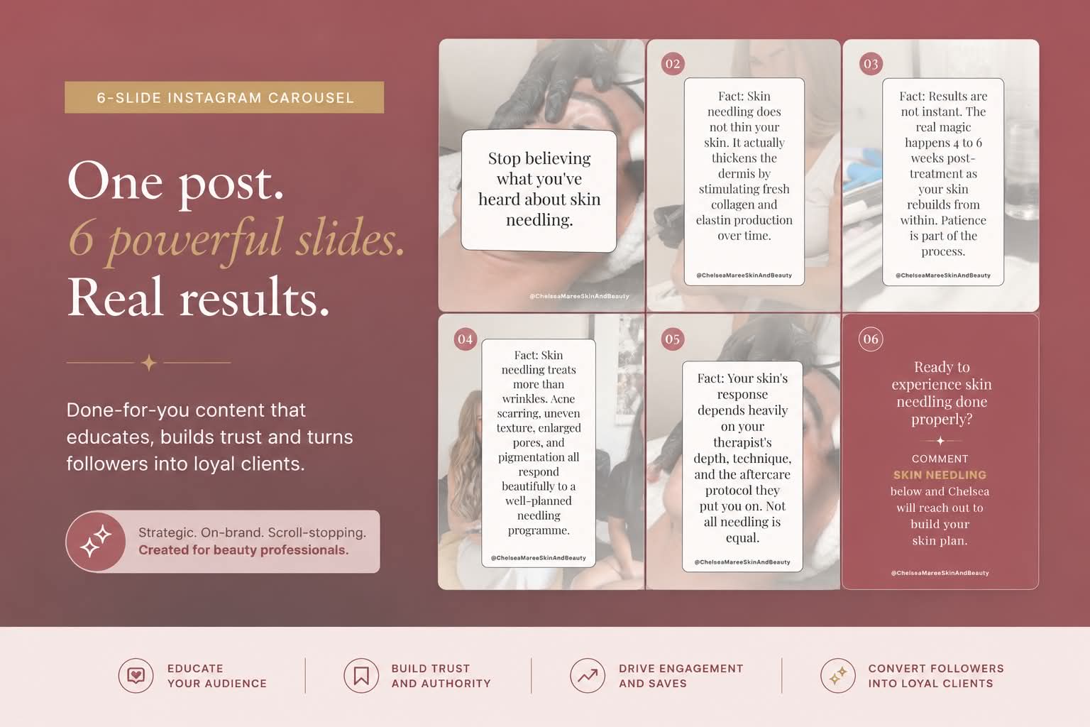 6-slide Instagram carousel example for beauty professionals